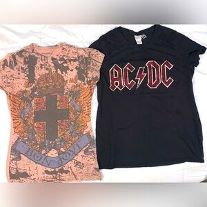 AC/DC and Bon Jovi Women’s Medium Tshirts